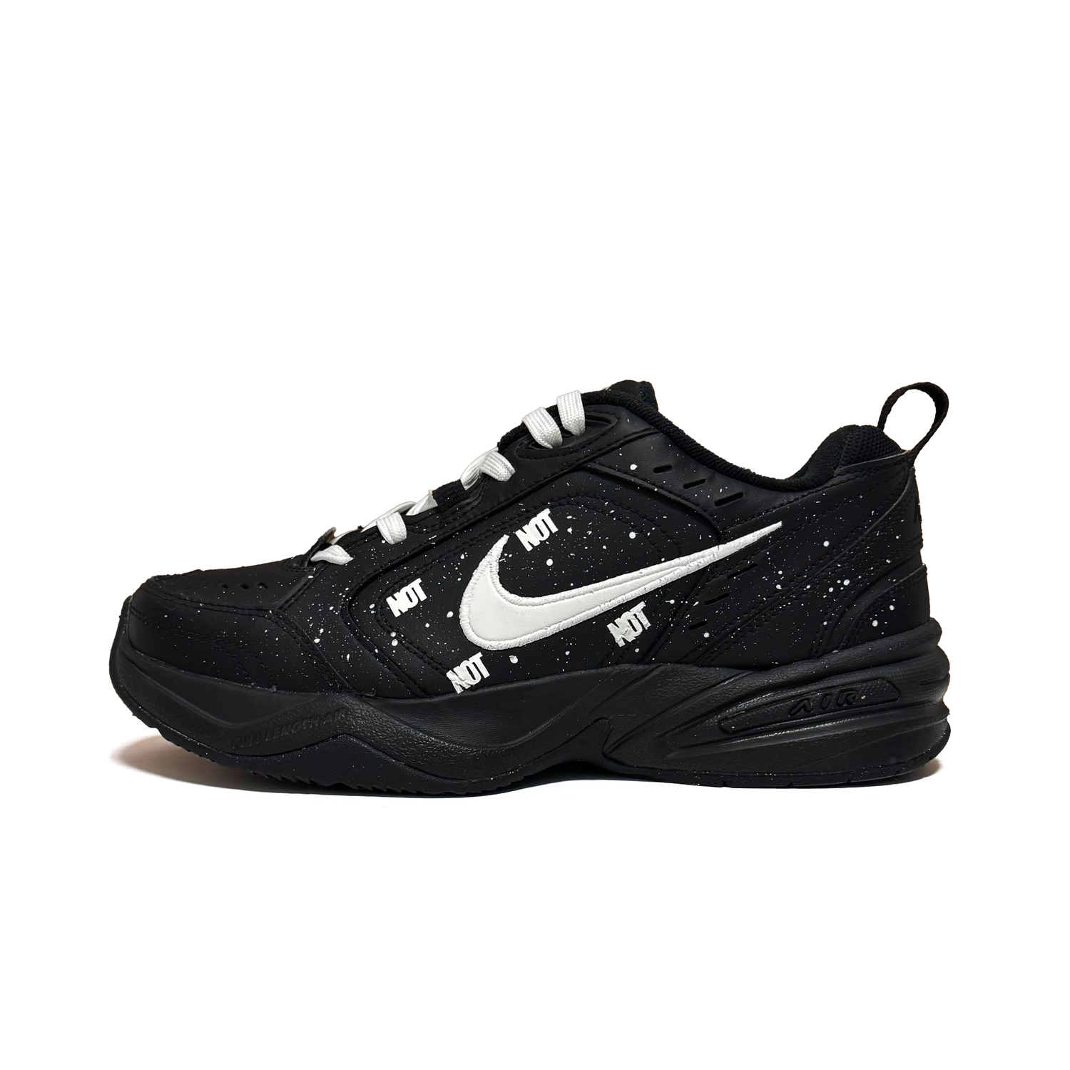 

Nike Кроссовки Air Monarch 4 Radiant Starlight, износостойкие, низкие, массивные, мужские, черный с белым