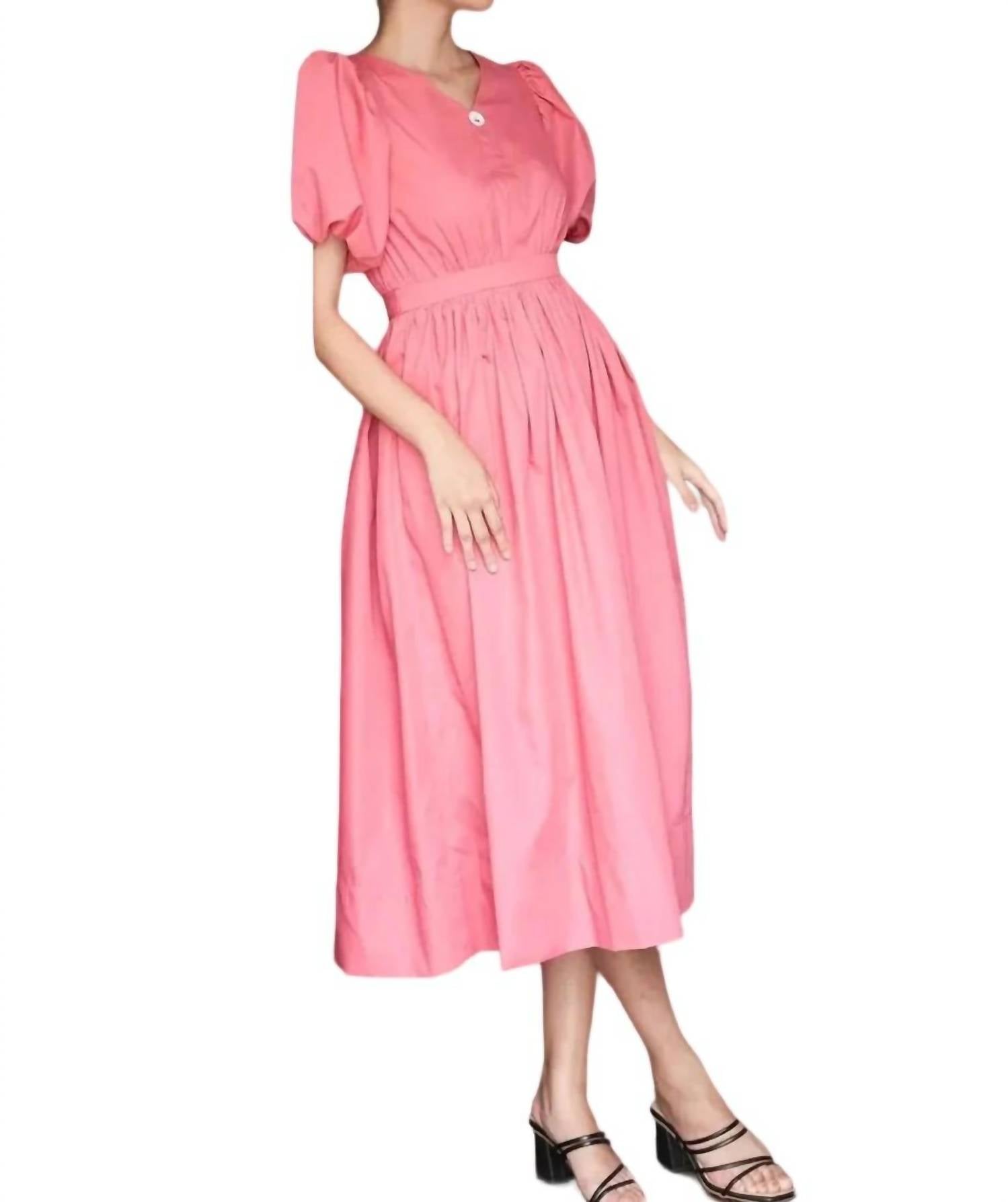 

Платье миди из поплина в коралловом цвете Liv Maternity