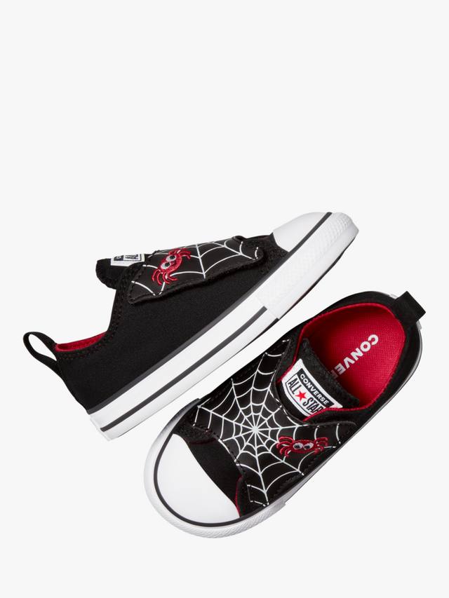 Детские кроссовки Chuck Taylor с паутинкой на шнуровке Converse, Black/White/Red — фото 2