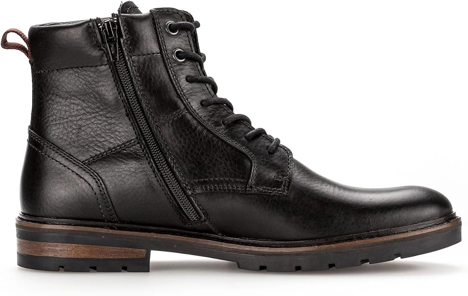 Мужские ботинки Pius Gabor Gore Tex на шнуровке, со сменной латексной стелькой, на молнии, с теплой подкладкой, Black 01 — фото 4