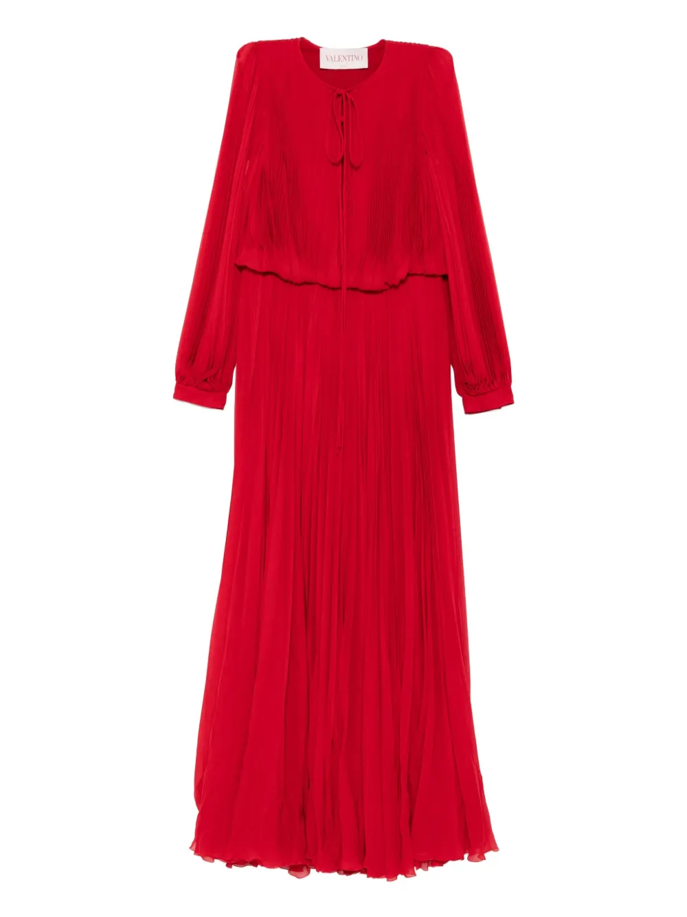 

Платье с длинными рукавами и складками VALENTINO GARAVANI, красный