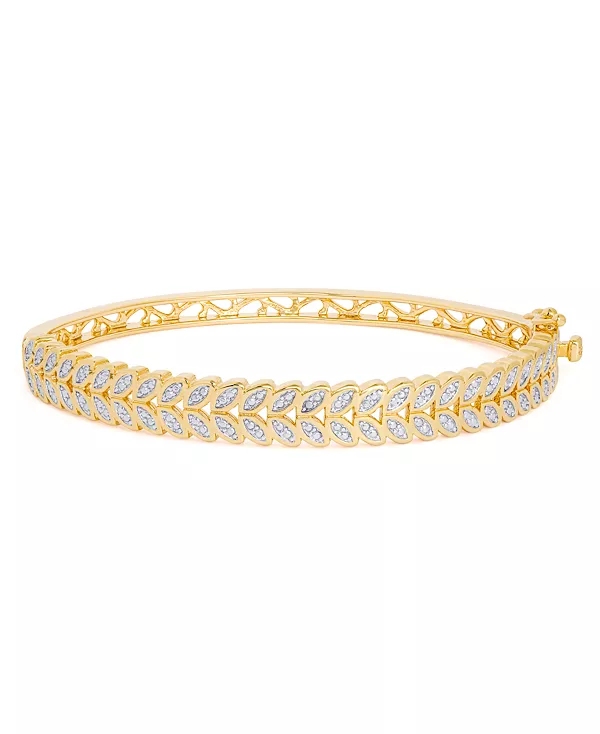 

Браслет в форме листа с бриллиантовым акцентом, позолоченный Macy'S, gold