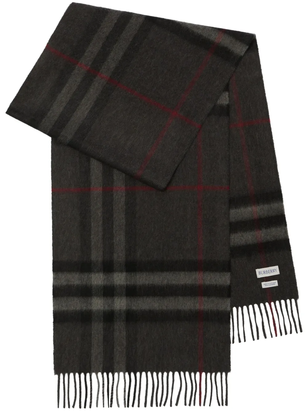 

Кашемировый шарф в клетку BURBERRY, серый