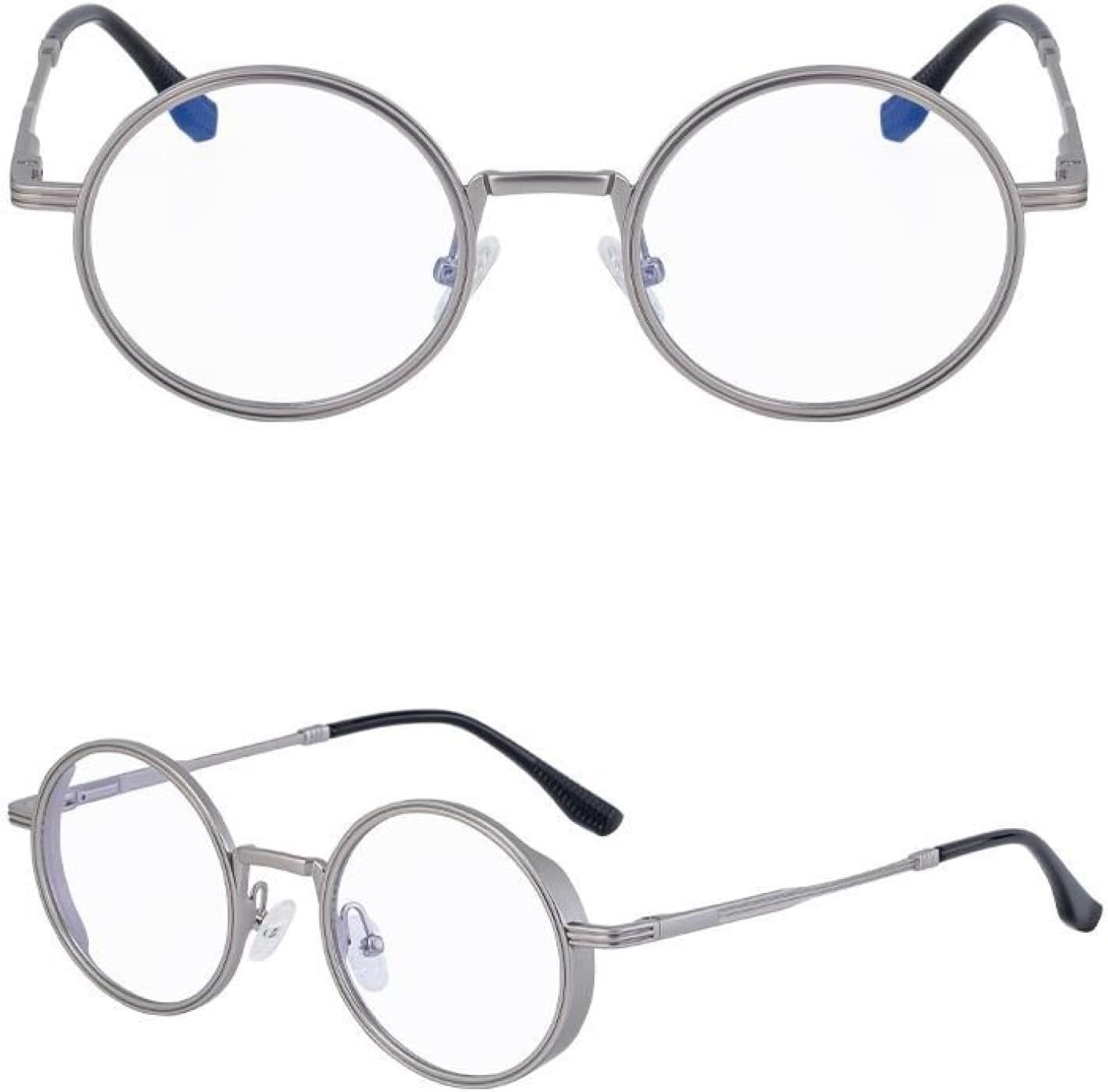 

Панк-солнцезащитные очки круглой формы для женщин и мужчин, роскошные, модные, с металлической оправой, в стиле стимпанк, с защитой от УФ-излучения UV400 TVTBBVV, C8silverwhite