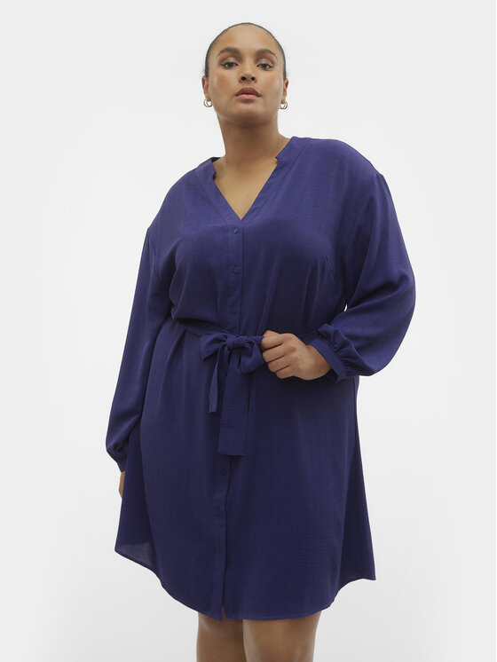 

Платье-Рубашка стандартный крой 10299117 Vero Moda Curve, синий