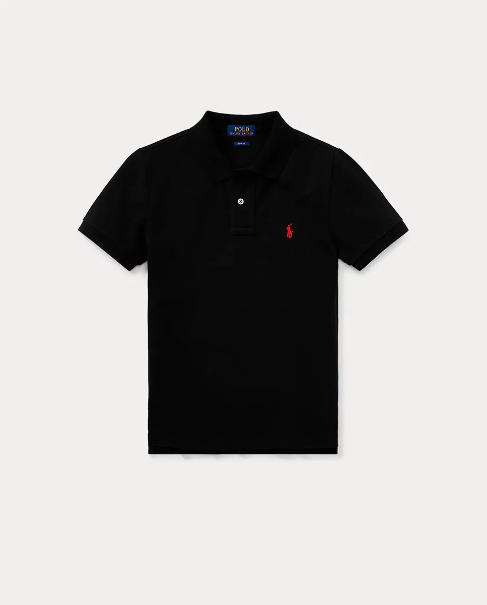 

Рубашка-поло из пике для мальчика с вышитой лошадью Polo Ralph Lauren, черный