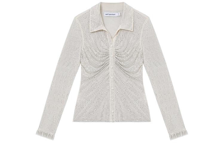 

Женская футболка с автопортретом Self portrait Self-portrait, айвори