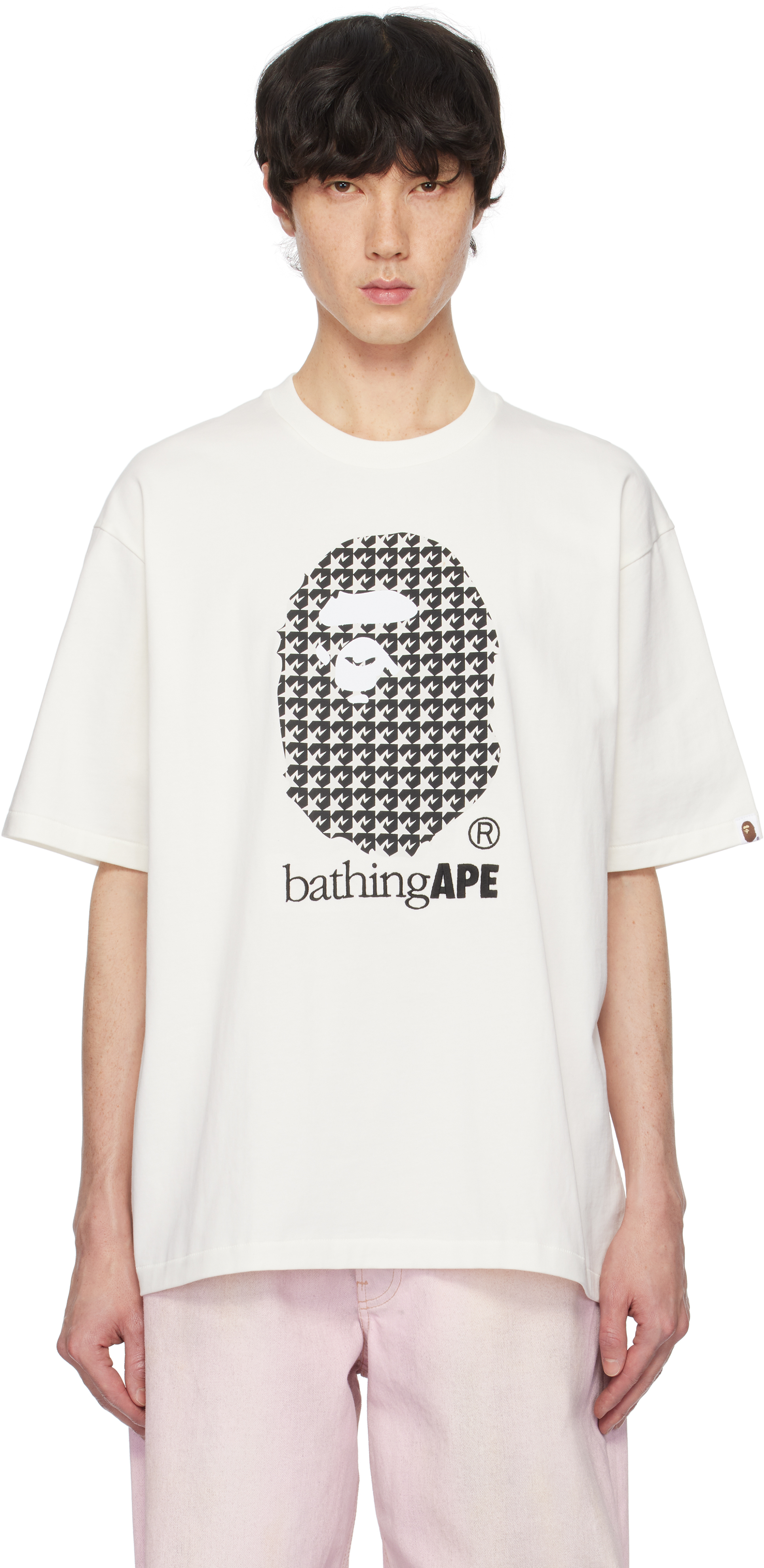 

Футболка Off-White STA с узором «гусиная лапка» BAPE
