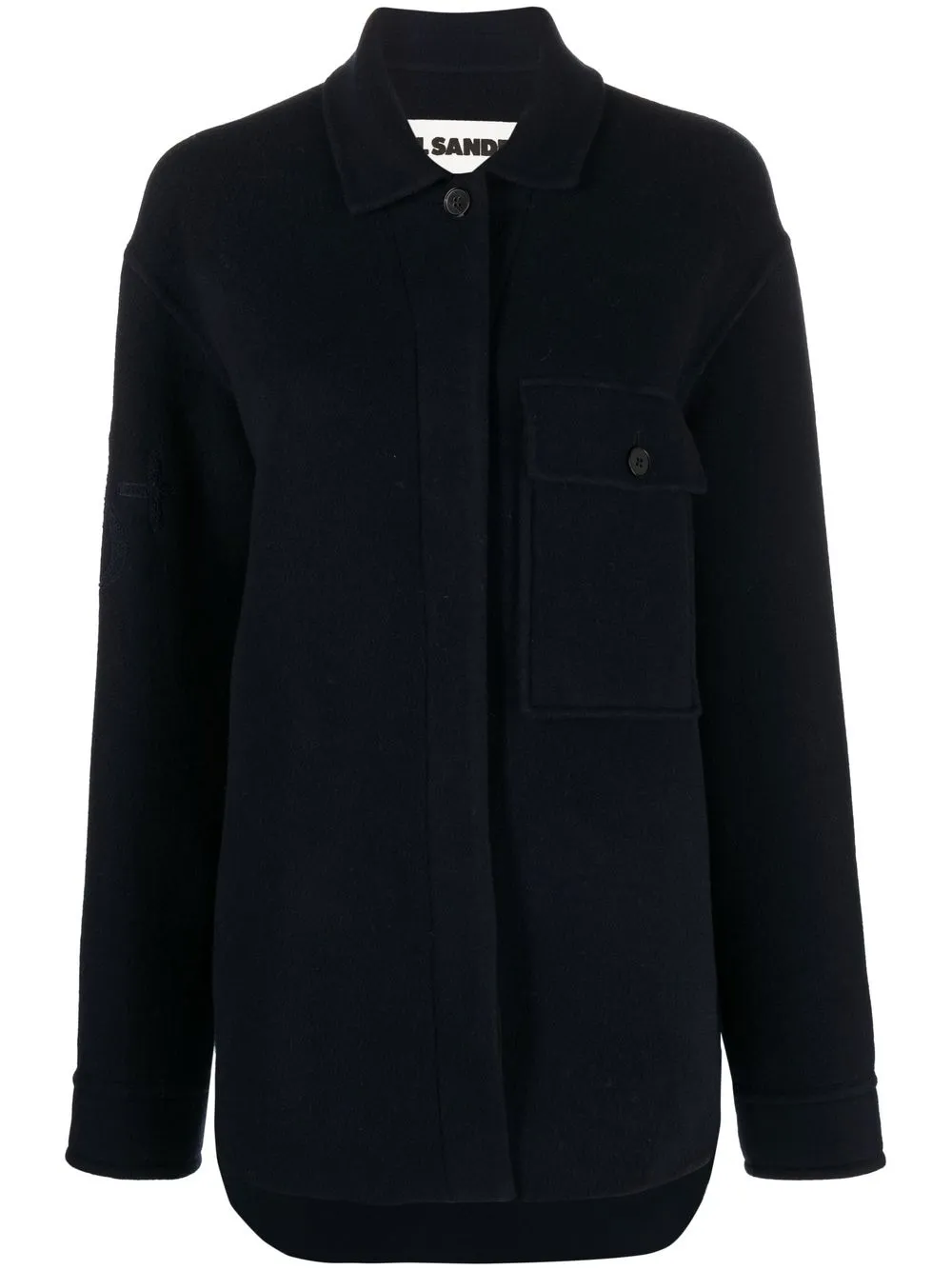 

Шерстяная куртка с монограммой JIL SANDER, синий