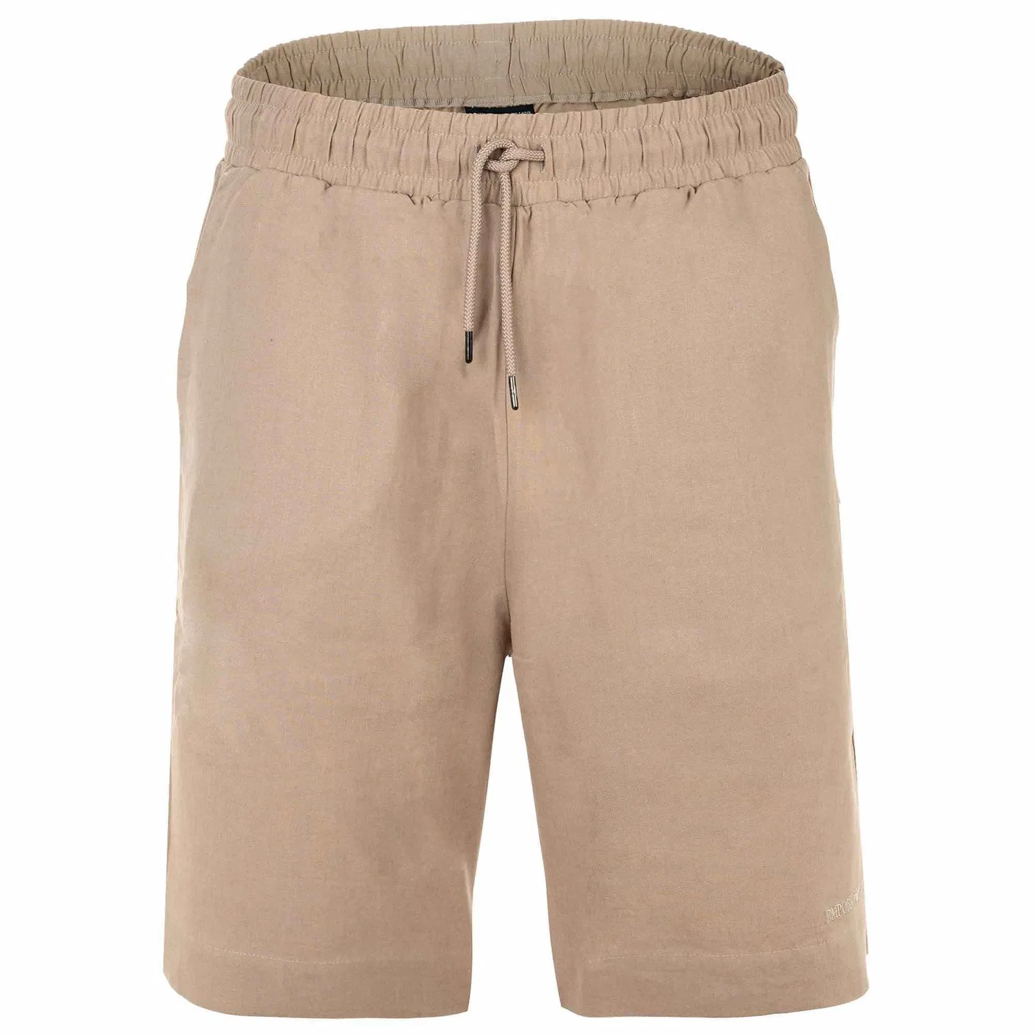 Бермуды из льна и вискозы Emporio Armani, taupe