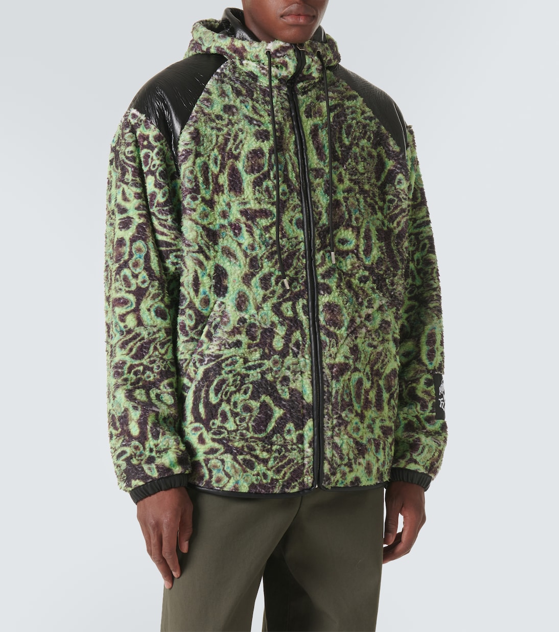 Флисовая куртка с принтом Acne Studios, Green/Black — фото 3