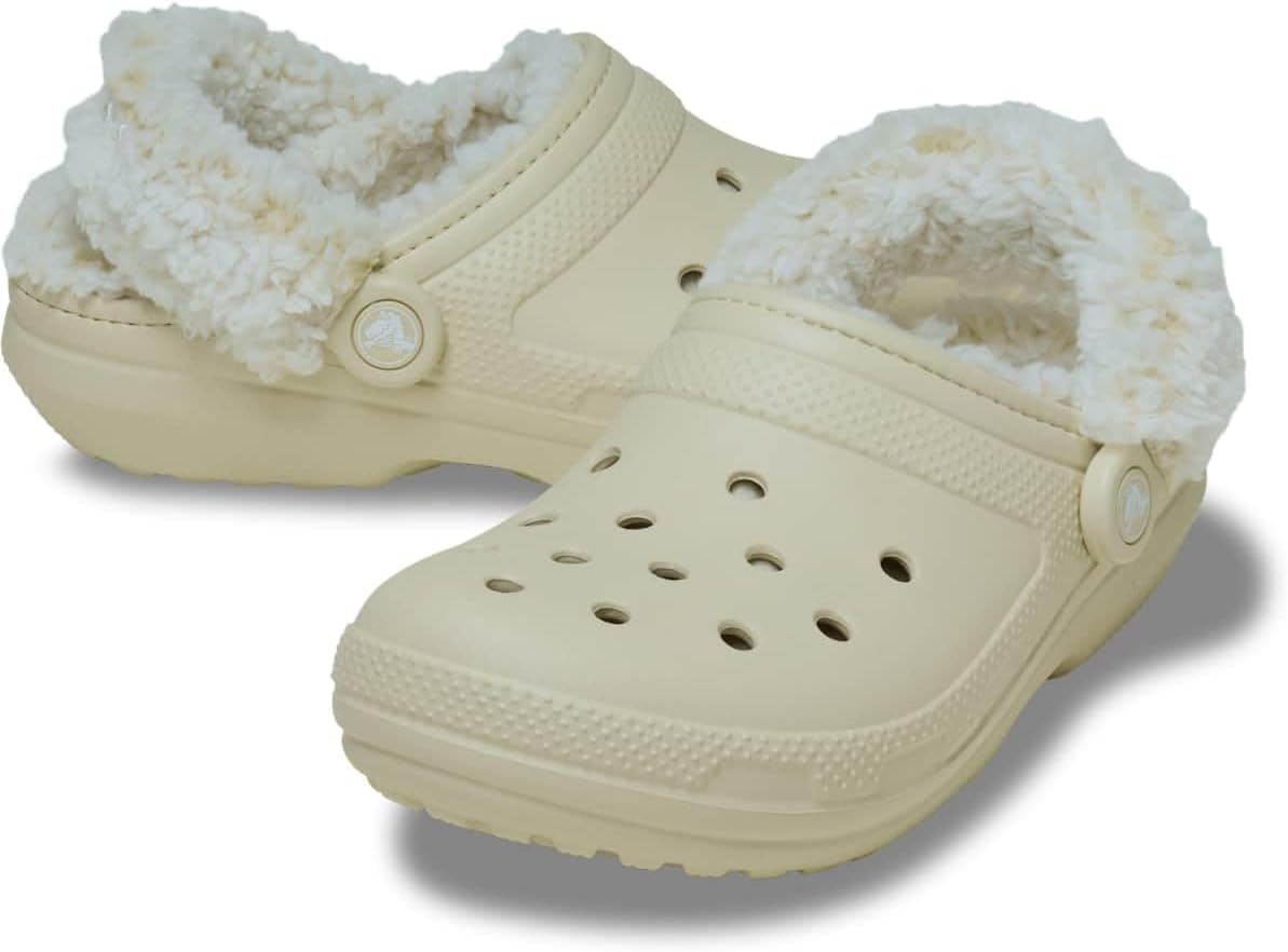 Классические сабо Crocs унисекс для взрослых на флисовой подкладке, мягкие тапочки для женщин и мужчин, Bone — фото 2