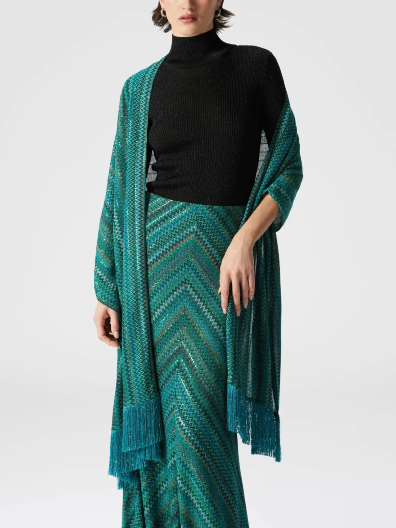

Шарф Missoni Zigzag, зеленый