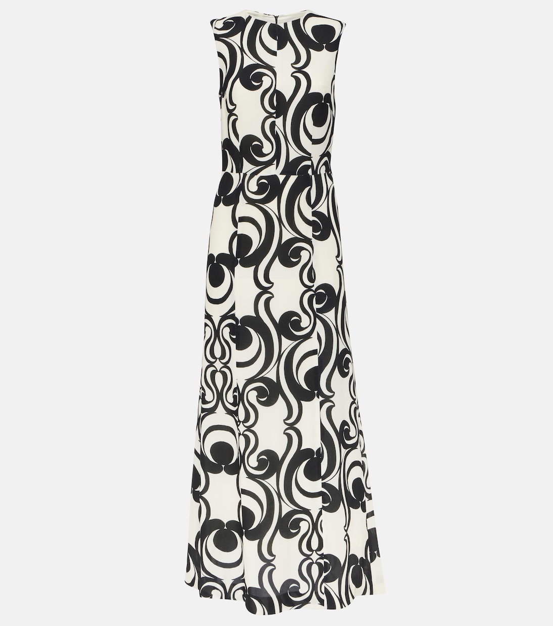 

Платье макси из крепа с принтом Dries Van Noten, черный