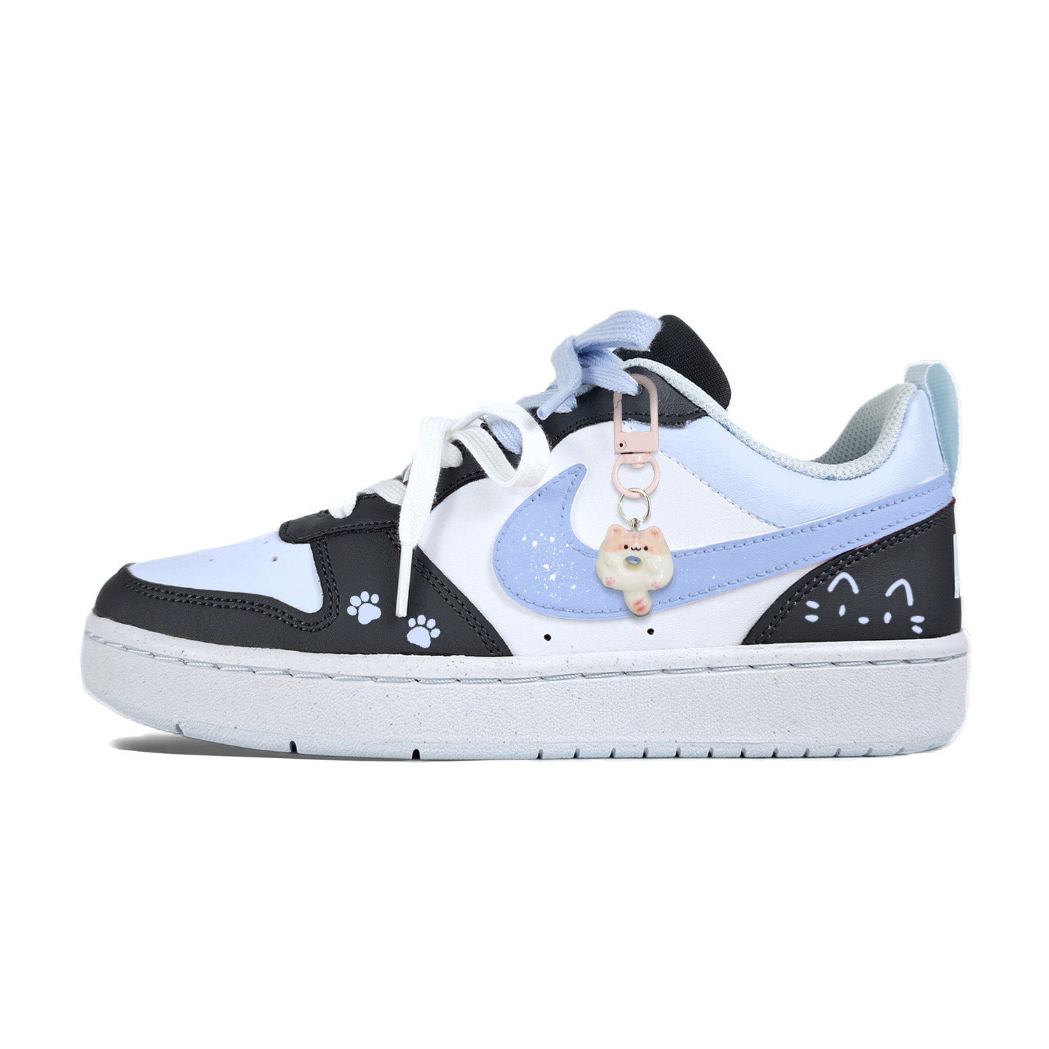 

Nike Court Borough Cute Cat Blue нескользящие устойчивые к истиранию низкие кроссовки для скейтбординга детские