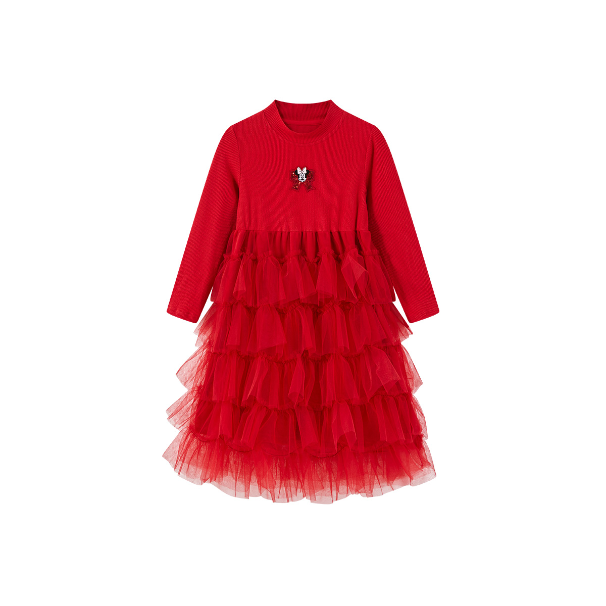 

Детское платье с водолазкой, средней длины Disney, красный