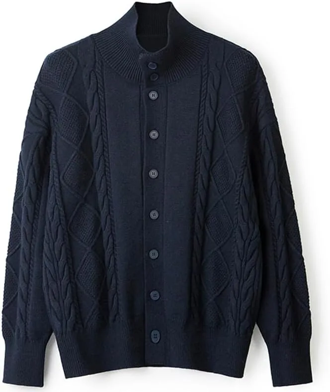 

Мужской кардиган с пуговицами и воротником-косой