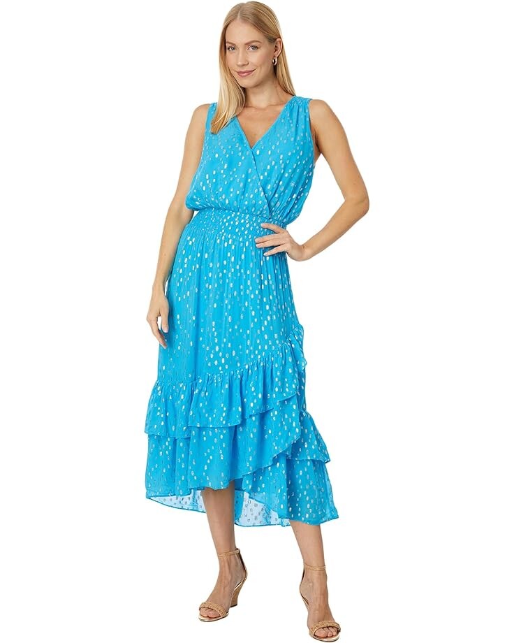 

Платье Lilly Pulitzer Valeri Midi, цвет Cumulus Blue Viscose Metallic Clip Dobby