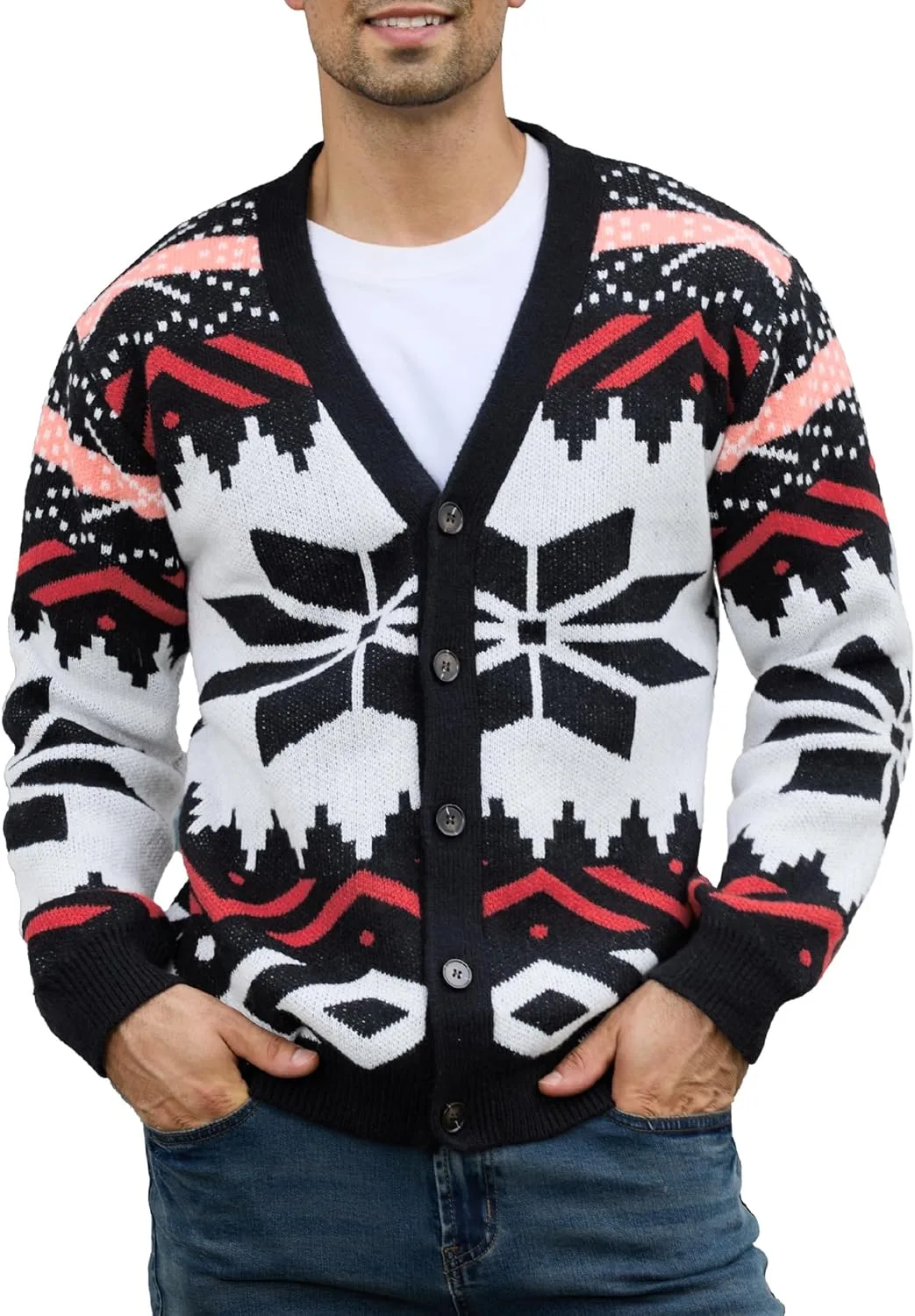 

Мужской кардиган PLEPAN с ажурным узором, на пуговицах, с карманами