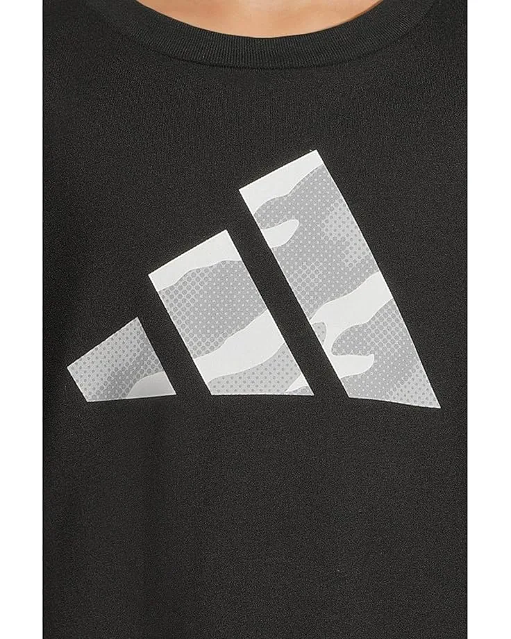 Футболка Adidas Kids Long Sleeve "Halftone Camo" Logo Tee (Toddler/Little Kid), Black Adi — фото 3