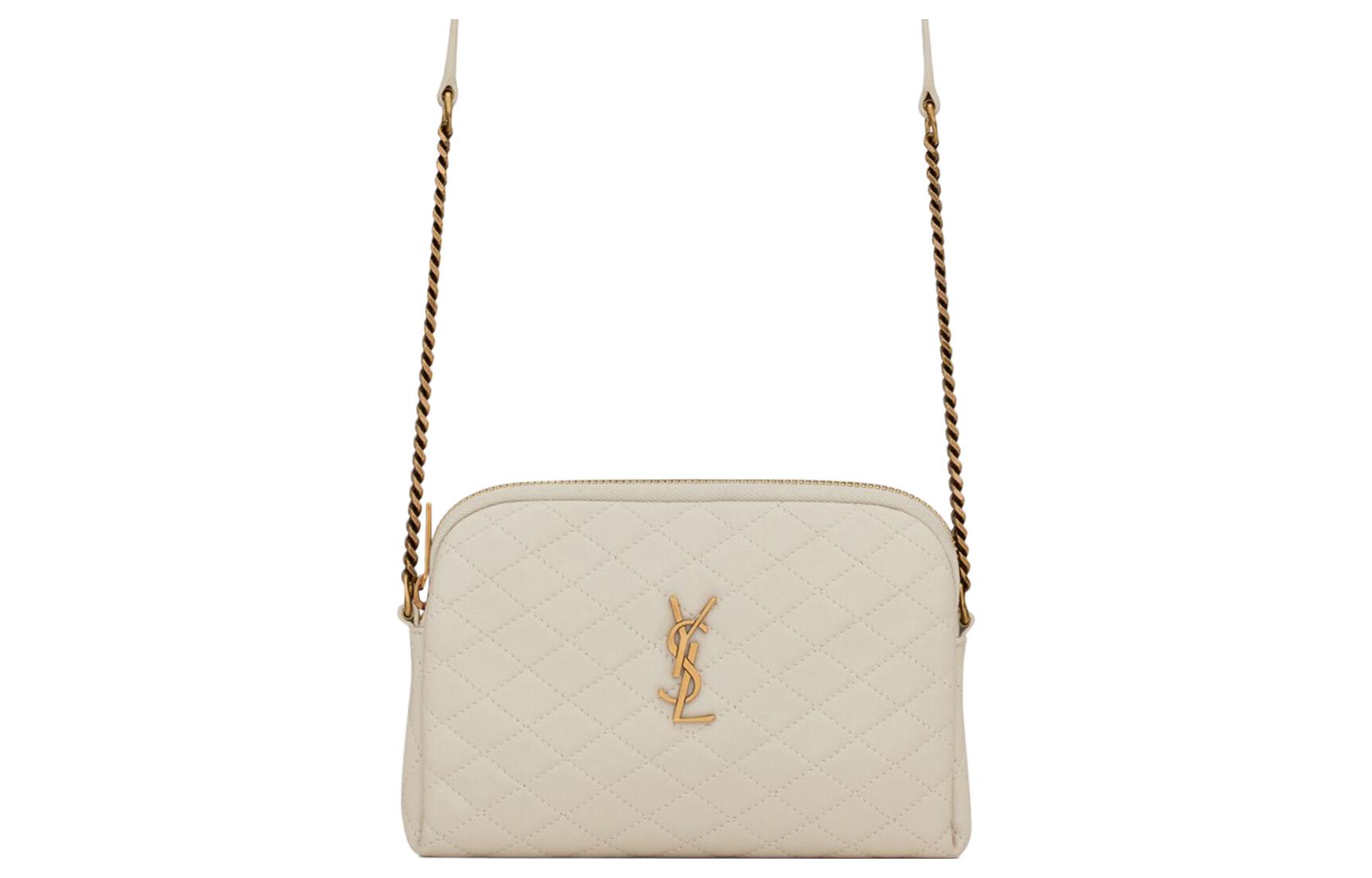 

Saint Laurent Стеганая сумка через плечо GABY из овечьей кожи, женская, белая