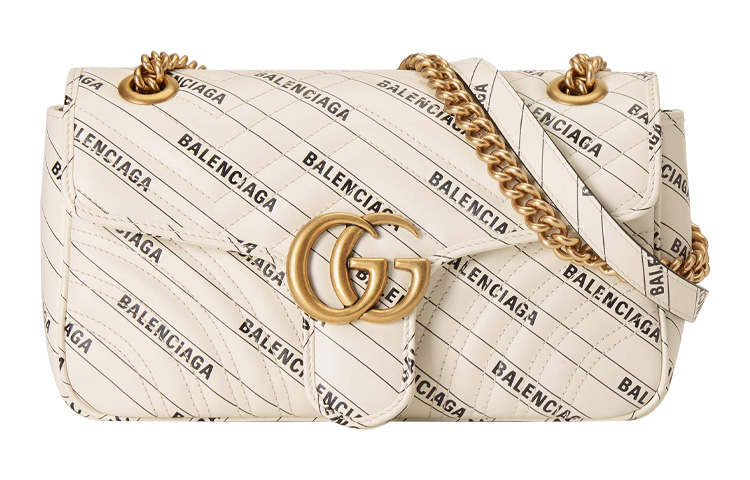 

GUCCI Сумка Balenciaga GG Marmont кожаная через плечо женская белая