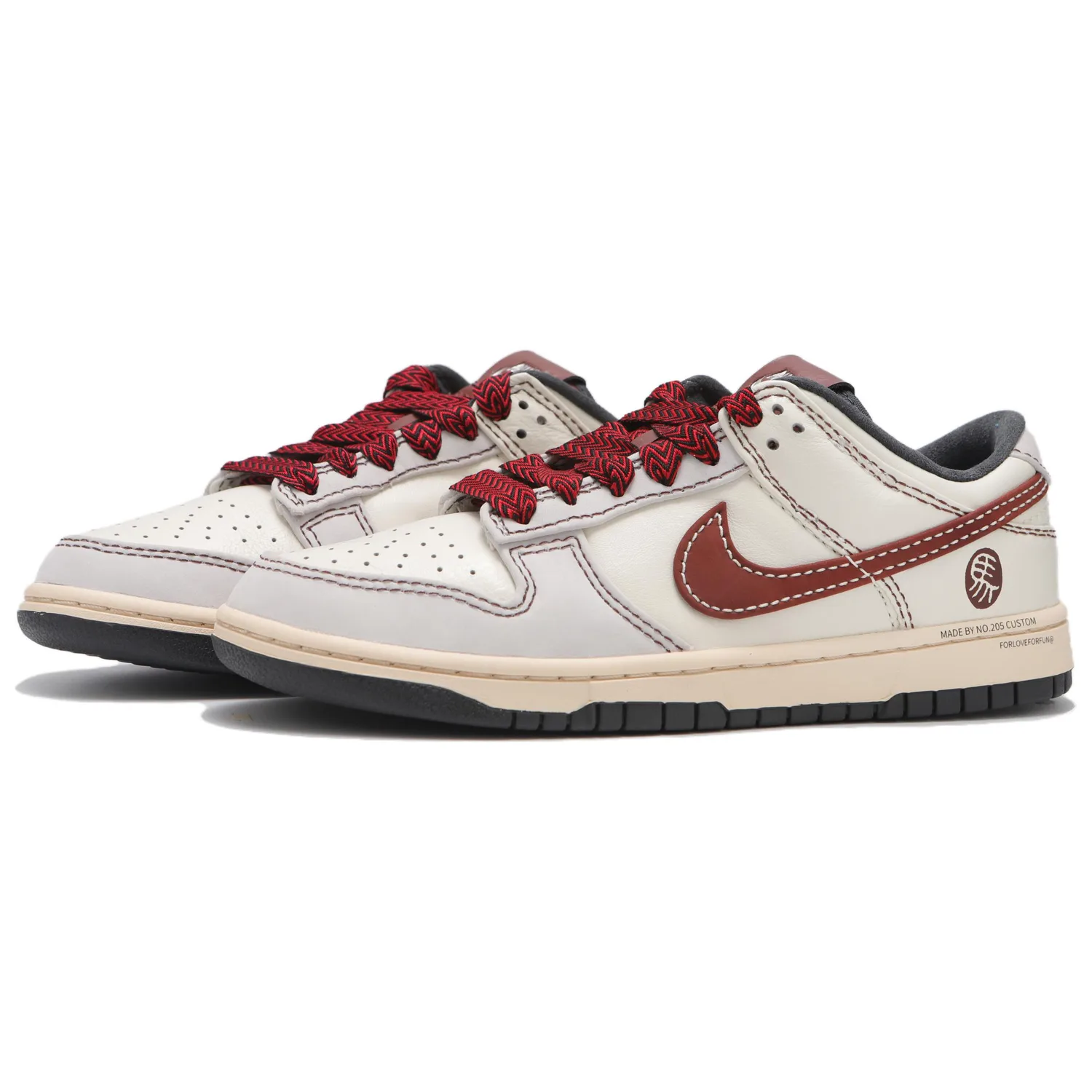 Nike Кроссовки для скейтбординга Dunk Cushioning низкие мужские бежево-красные — фото 4