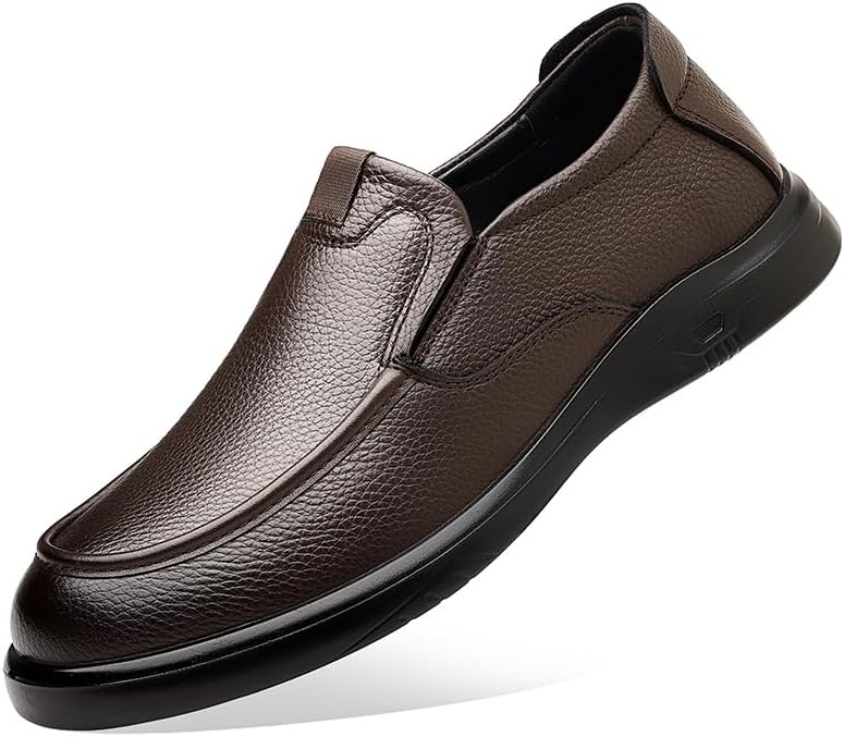 

Мужская обувь ручной работы из натуральной кожи, повседневные мягкие резиновые деловые туфли Sfwarmart, коричневый