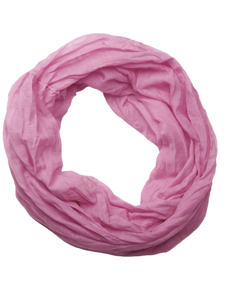 

StyleBREAKER Шелковый однотонный шарф-петля сиреневого цвета