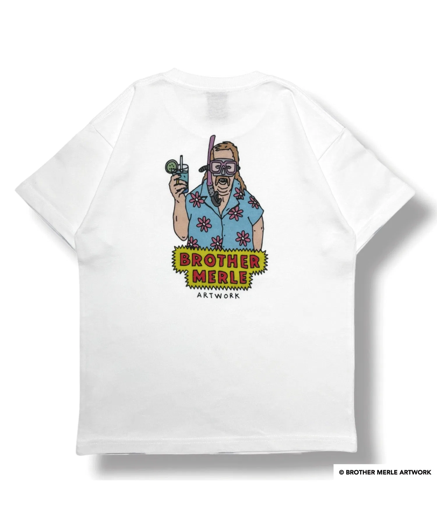 Детская футболка с принтом BROTHER MERLE RIVER SIDE CULTURE Гавайи белая