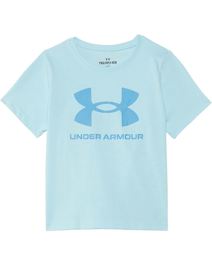 

Футболка Under Armour Kids Big Logo Short Sleeve T-Shirt, цвет Opal Blue/Ether Blue/Ether Blue