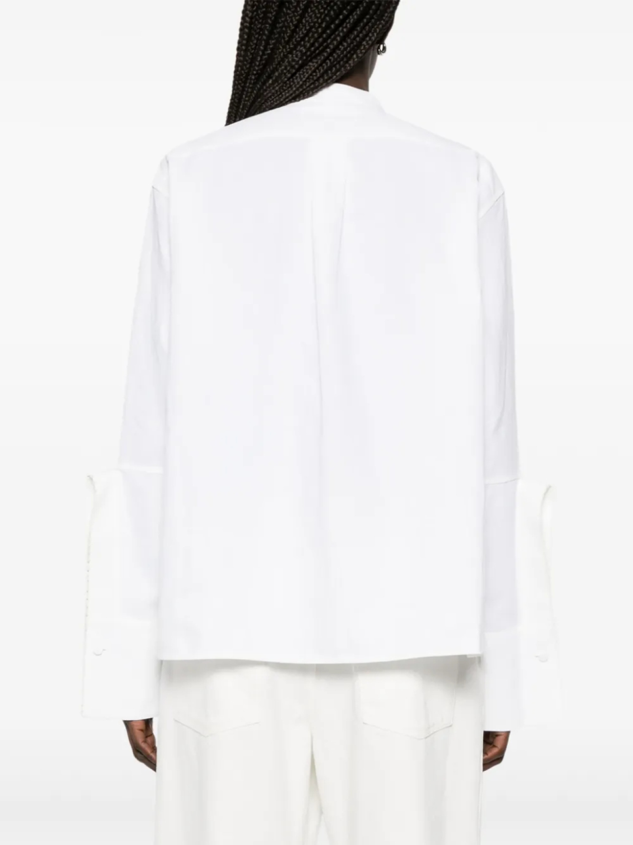 Jil Sander рубашка со складками, белый — фото 4