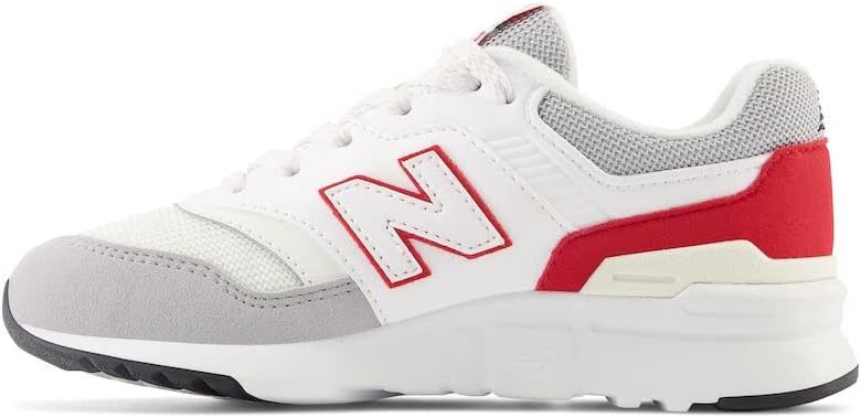 Детские кроссовки New Balance 997h V1 на шнуровке (унисекс), белый/красный — фото 2