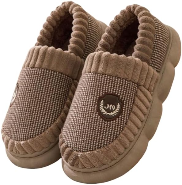 

Домашние тапочки с эффектом памяти, мягкие и плюшевые, уютные, с противоскользящей подошвой, для мужчин, зимние, для дома Azttoztto, Coffee Color 1