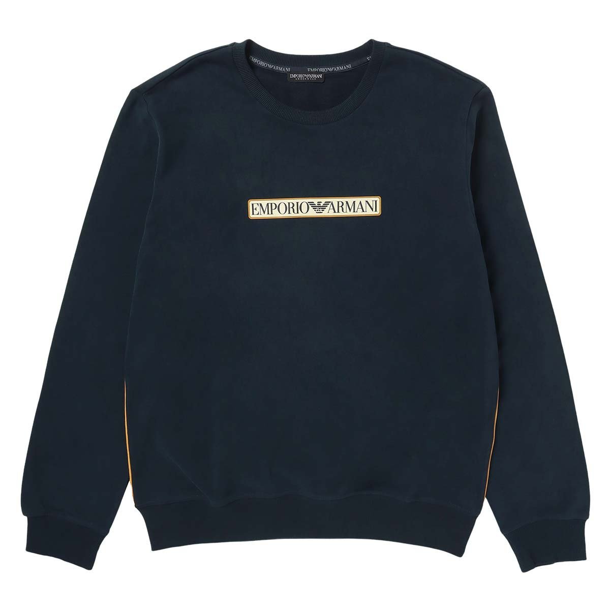 Толстовка с круглым вырезом из матового махрового трикотажа, 100% хлопок. Emporio Armani, 68. Navy