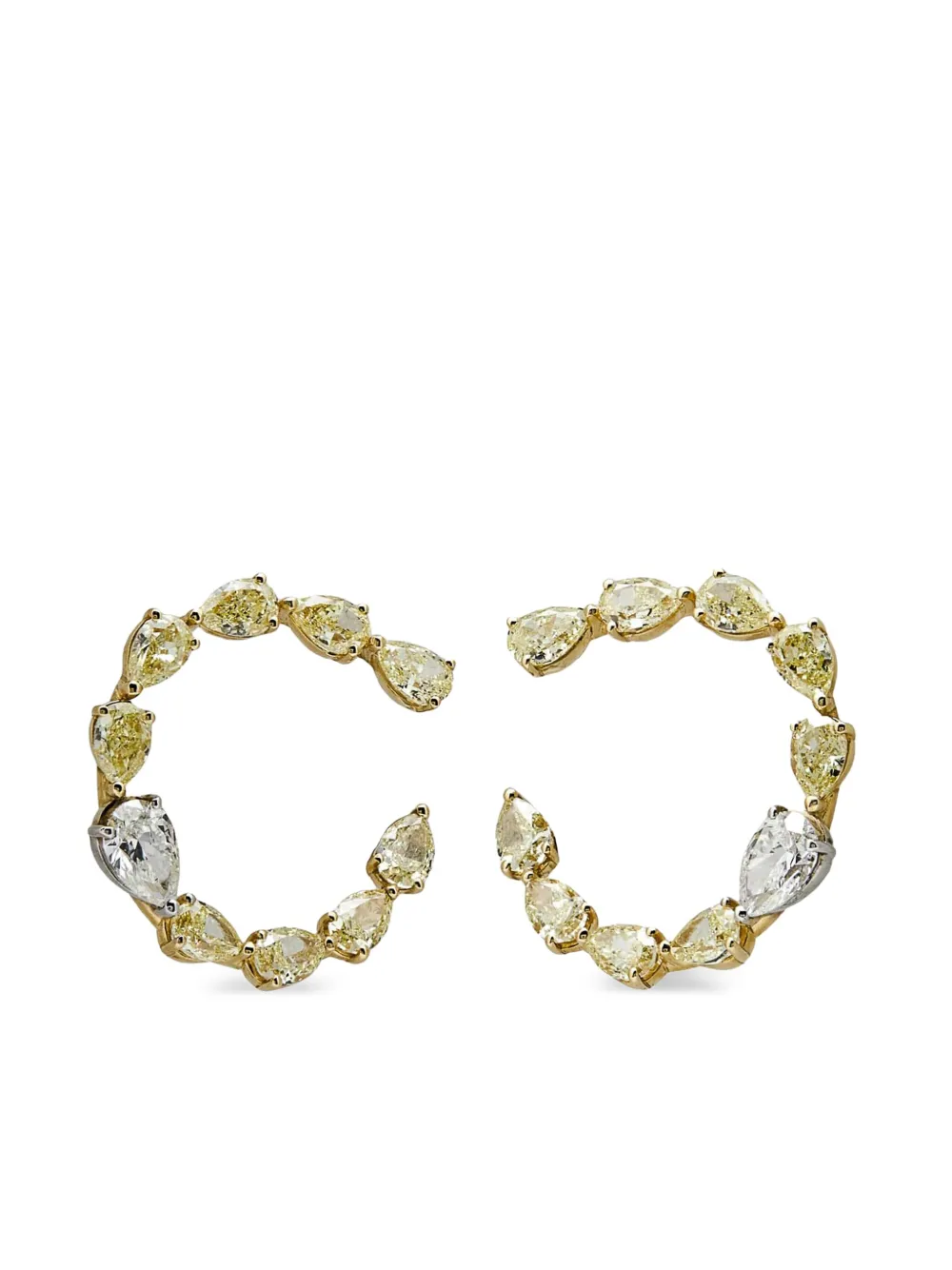 

Серьги-кольца из желтого золота с бриллиантами Jewels Aficionado, золотой
