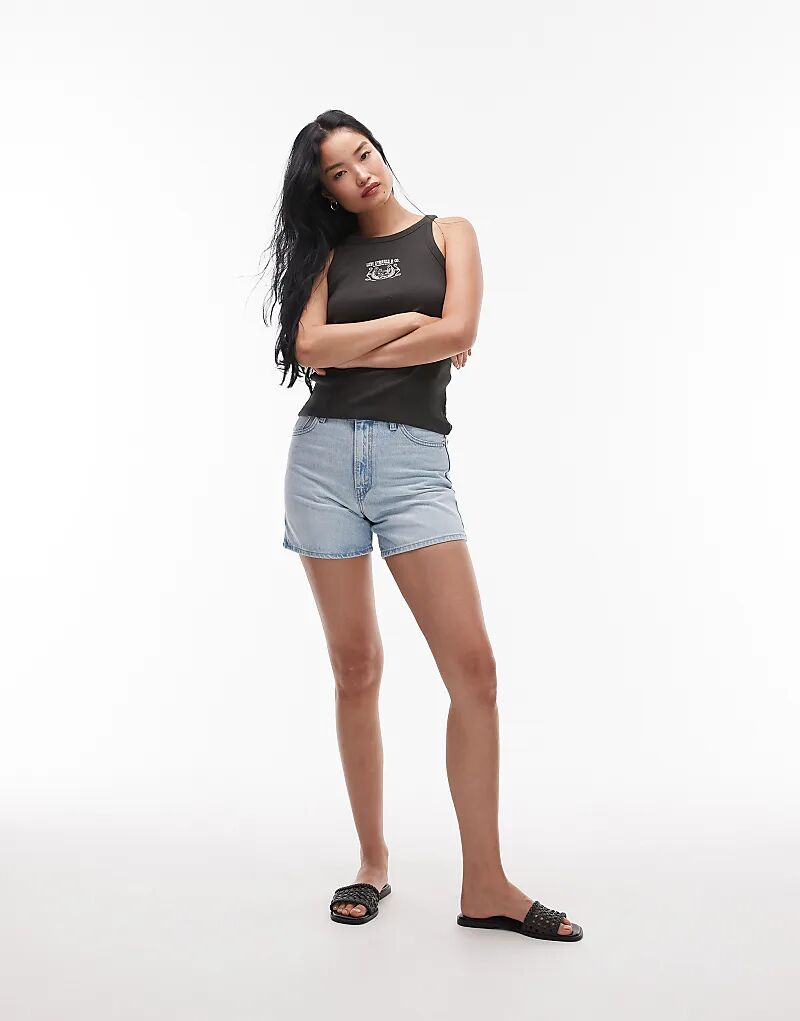 Джинсовые шорты Levi's длиной до середины бедра с застежкой-молнией светлого оттенка — фото 2