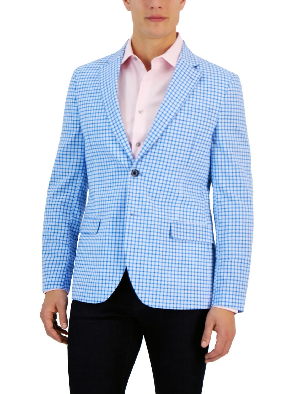 

Мужской офисный пиджак в клетку Brielle с двумя пуговицами Nautica, цвет Light Blue Plaid