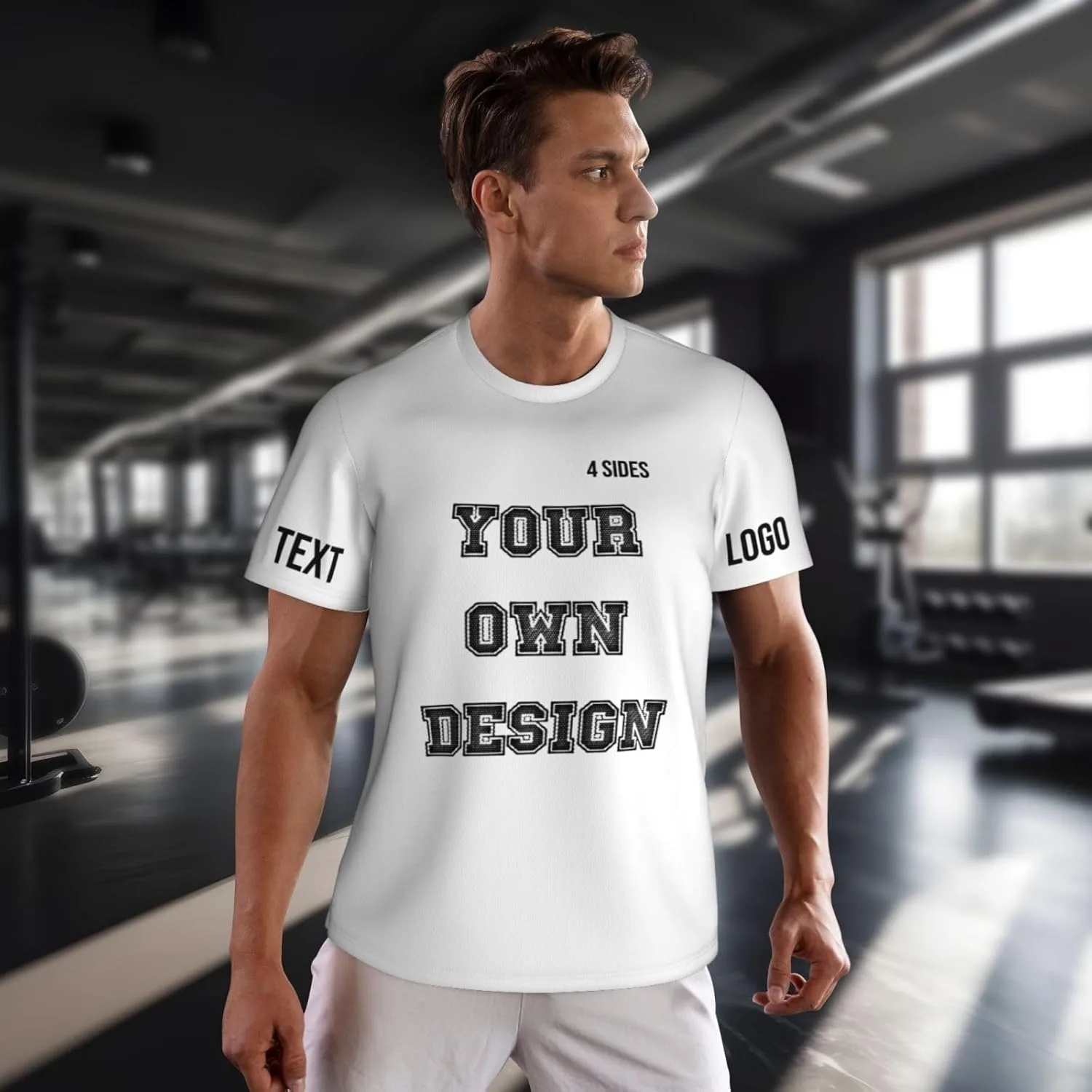 Футболка Custom с принтом на 4 сторонах, мужская, с логотипом — фото 2