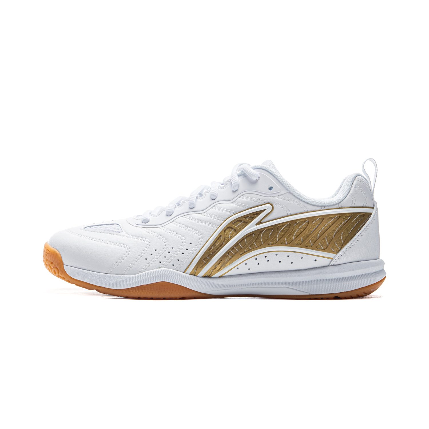

LINING Унисекс настольный теннис кроссовки низкие бело-золотые, цвет White Gold