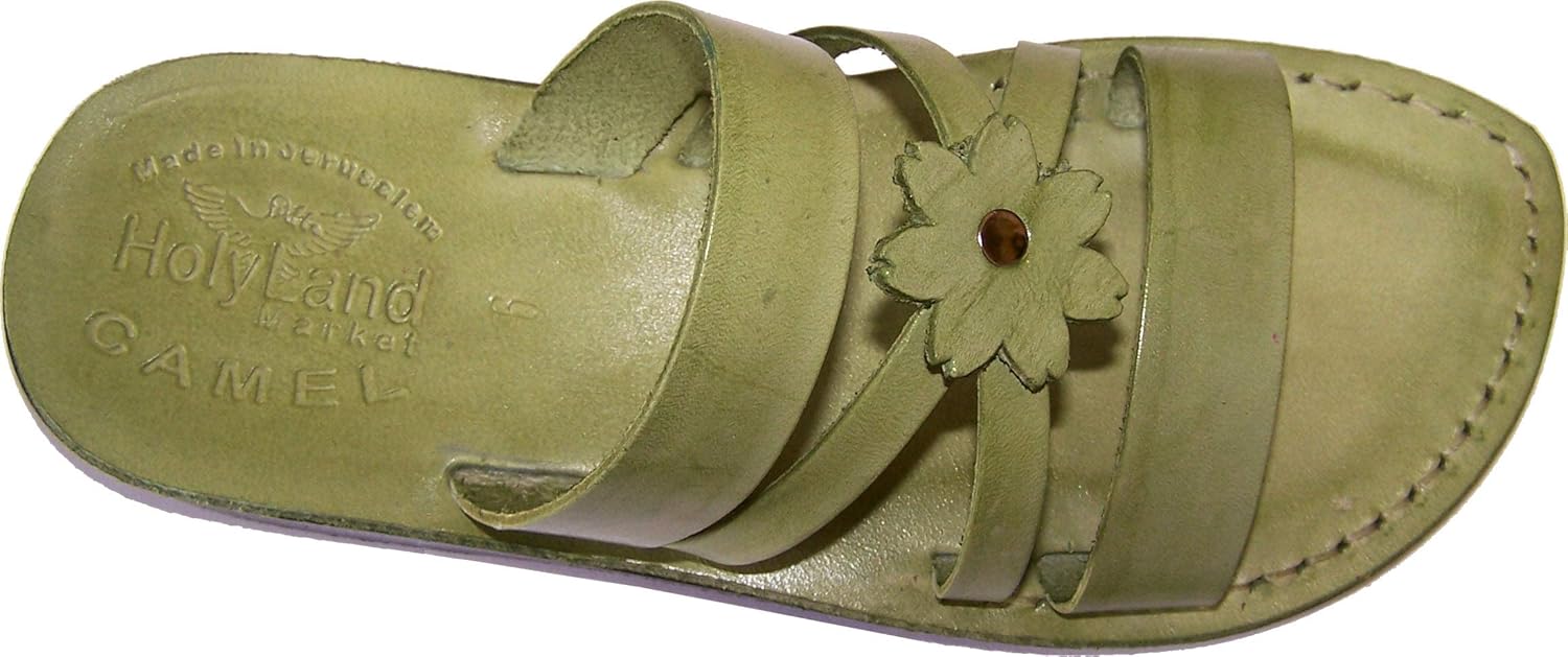

Шлепанцы унисекс Holy Land Market с библейским рисунком (Иисус - Яшуа), модель Galilee Style II - цветные, зеленый
