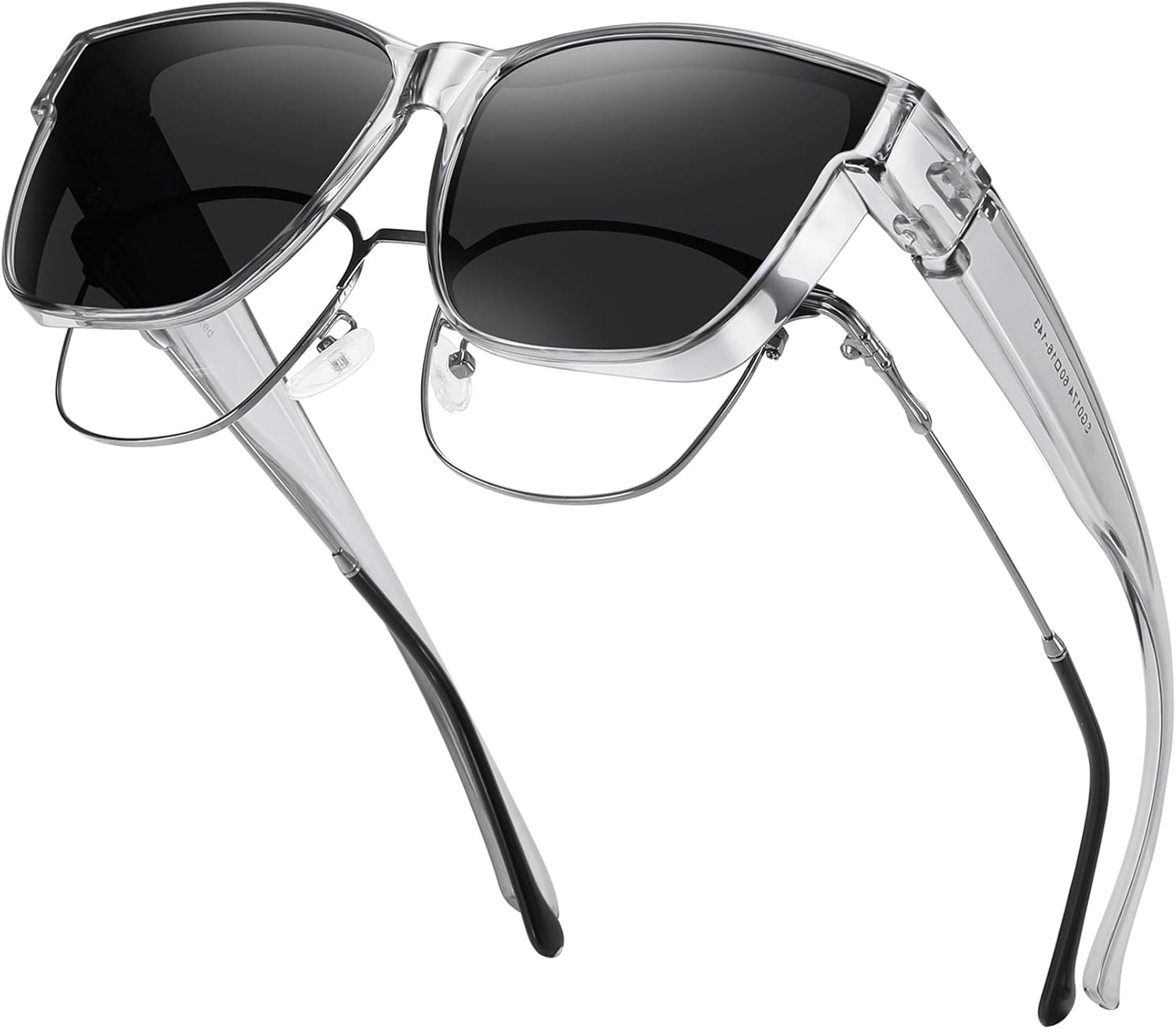 

Солнцезащитные очки, надеваемые поверх обычных очков, для мужчин и женщин, легкие квадратные поляризованные солнцезащитные очки, носят поверх обычных очков, обеспечивают защиту от УФ-излучения Kelinln, A03 Grey Frame Grey Lens