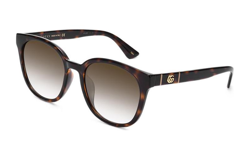 

Plate Frame Oval Sunglasses Women's Tortoiseshell GUCCI