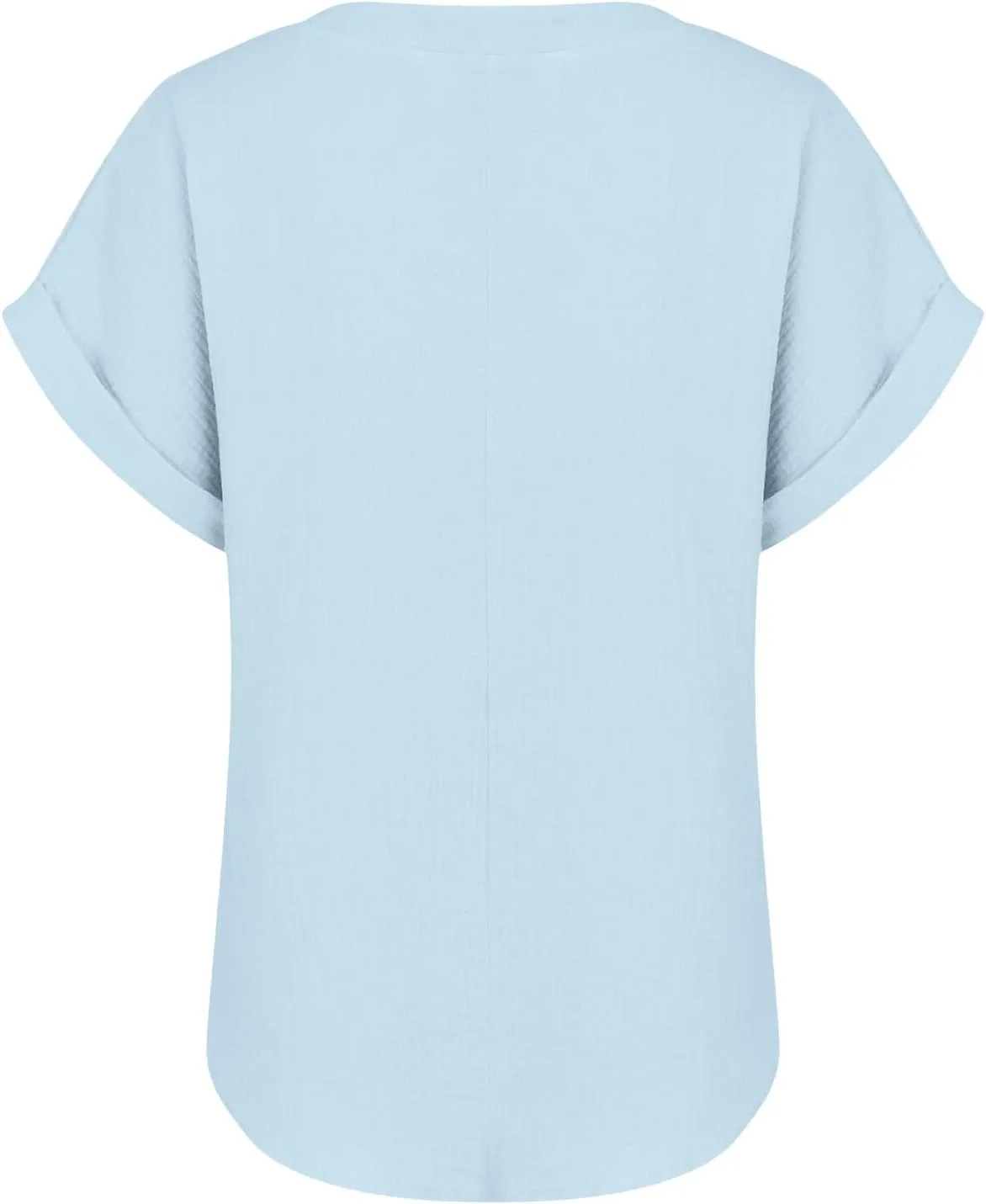 Мужская льняная рубашка Casual Button Down V Neck T Shirt Regular Fit — фото 4