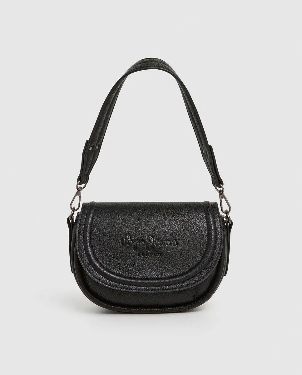 

Женская сумка через плечо Crisha Code с клапаном с логотипом и двойным ремнем Pepe Jeans, черный