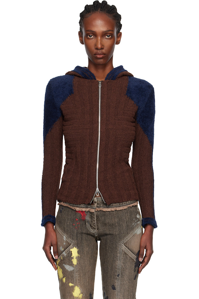 

Kiko Kostadinov Коричнево-Синяя облегающая толстовка Quimby