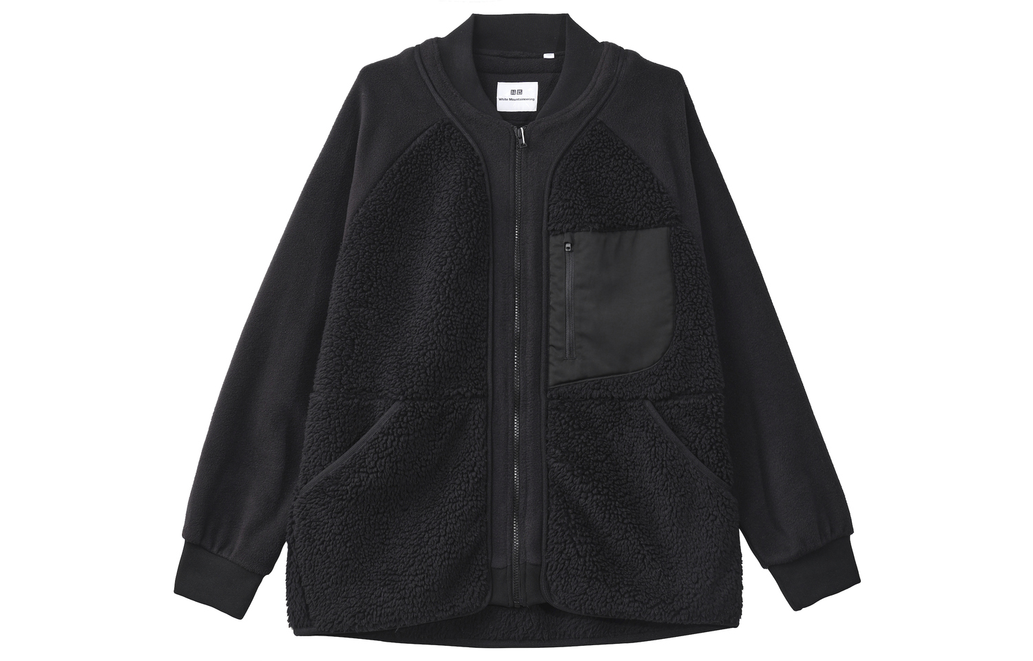 UNIQLO Белая маунтинеринговская флисовая оверсайз толстовка, Black — фото 3