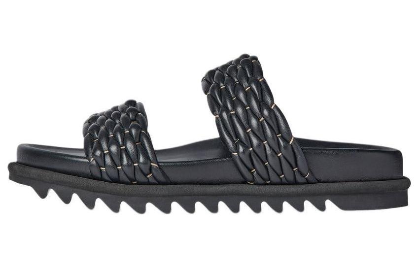 

Плетеные кожаные шлепанцы DRIES VAN NOTEN, черные