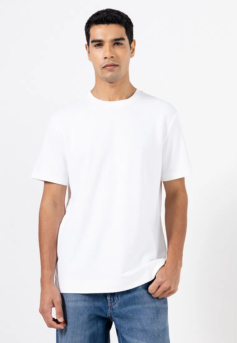 Футболка с коротким рукавом, Luxe Interlock, Calvin Klein Jeans, ярко-белый