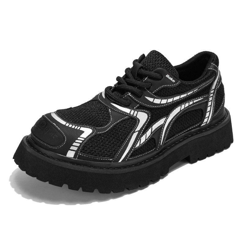 

BAKE Скользоустойчивые износостойкие легкие мужские кэжуал лоу-топы черные, цвет Black